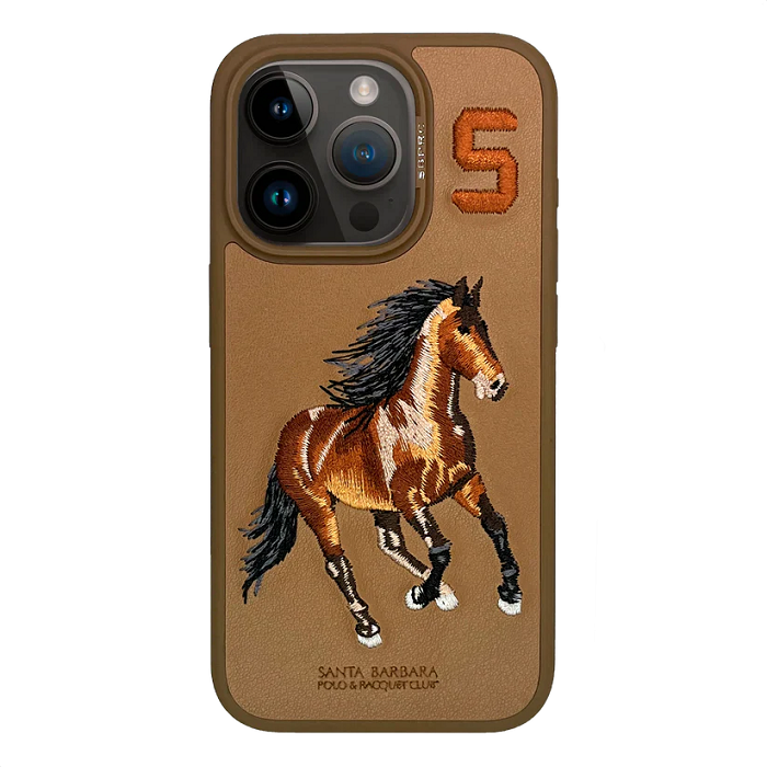 iPhone 14 Plus Boris Series Santa Barbara Polo Racquet Club leather Case - Brown